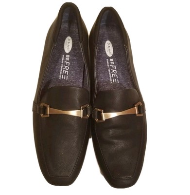 Dr Scholls Womens Maverick Be Free Loafer Shoes Size 7.5 M Black Slip On Flats