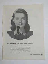 Magazine Ad* - 1943 - AT&T / Bell System - World War II -  Voice with a Smile