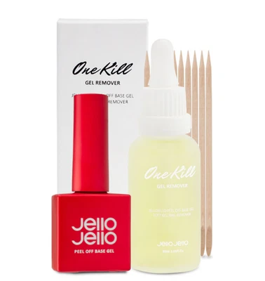 JELLO JELLO Peel Off Base Gel 10ml + One Kill Remover 30ml Set K-Beauty, Sale