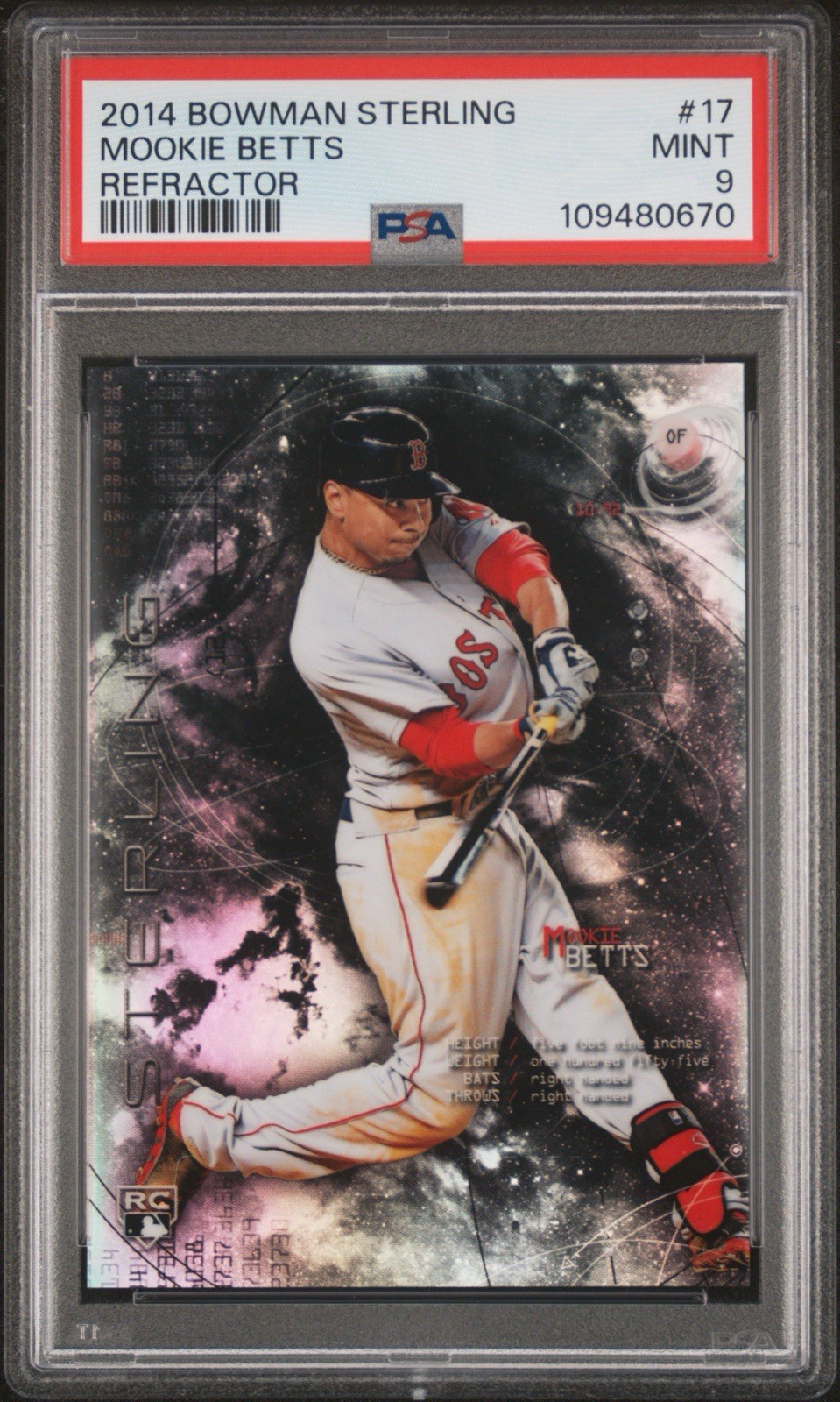 2014 Bowman Sterling Refractor /199 Rookie RC Mookie Betts PSA 9
