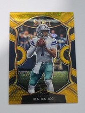 Ben DiNucci 2020 Panini Select Rookie Gold Disco Prizm #/10 Dallas Cowboys 