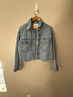 Aerie Cropped Raw Hem Denim Jacket
