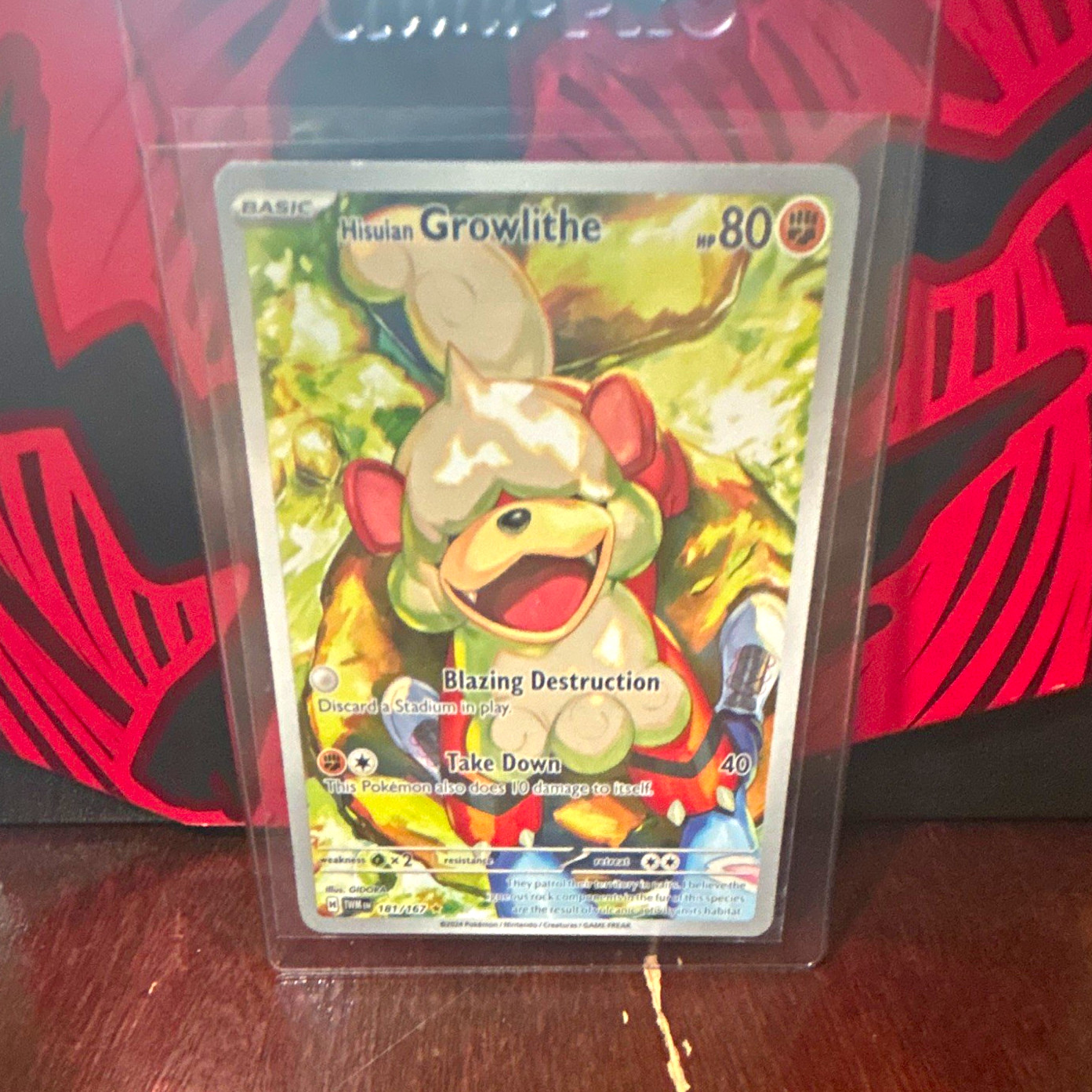 The Pokémon Company Hisuian Growlithe 181/167 SV06 Twilight Masquerade IR Holo