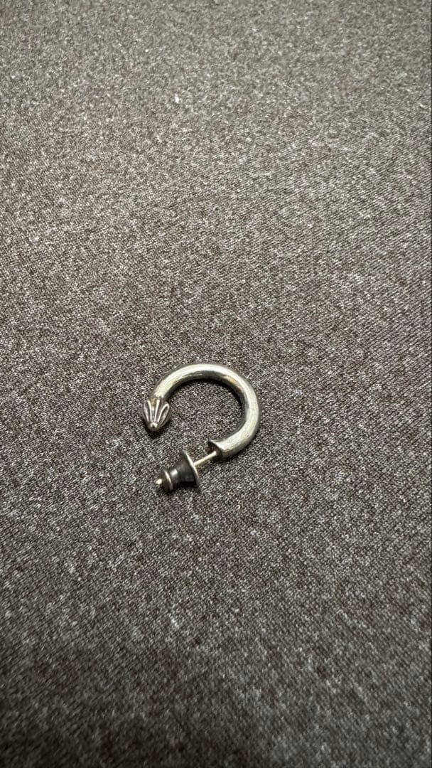 Chrome Hearts Plain Hoop Earring Sterling Silver 925 Single Piece