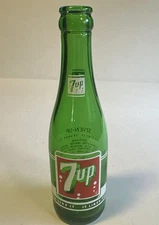 Vtg ACL Lemon-Lime-Seven 7 Up Bottle-7 oz-Green Glass Soda-Pop Nashville, TN