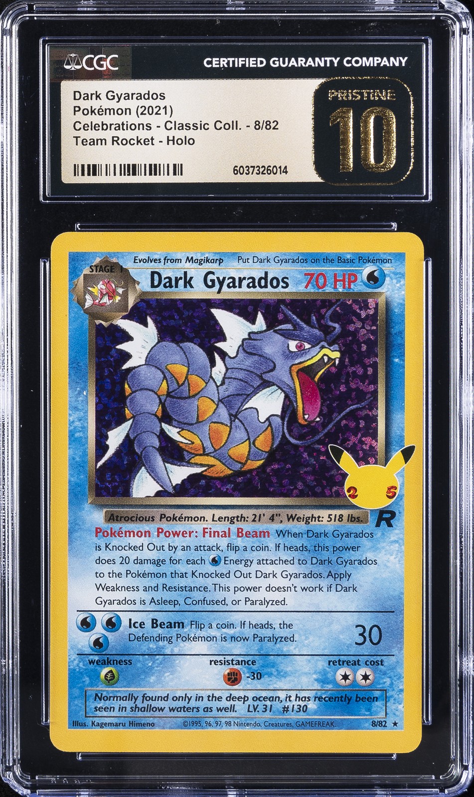 2021 POKÉMON CELEBRATIONS #8/82 DARK GYARADOS CGC 10 PERFECT