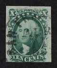 CKStamps: US Stamps Collection Scott#35 10c Washington Used Perfs Trimmed
