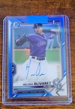 2021 Bowman Chrome - Prospect Autographs Helcris Olivarez #CPA-HO Blue Refractor
