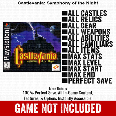 Castlevania Symphony of the Night 100% Cheats PlayStation Memory Card All Items