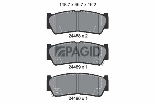 Bremsbelagsatz Scheibenbremse Pagid T1672N FüR Hyundai Santa FÉ 2 CM Starex Bus-image