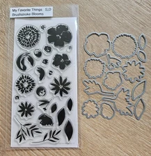 My Favorite Things - Brushstroke Blooms - Photopolymer Cling Stamp & Die Set