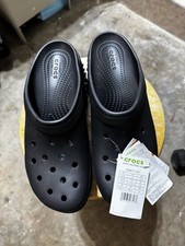CROCS Black Platform Studded Heel Siren Clogs