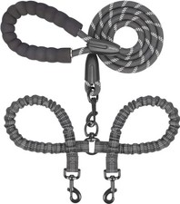 iYoShop Dual Dog Leash - 360  Swivel, No Tangle Walking Leash with Shock Ab