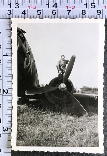 WW2 Era Military BW Photo Snapshot Wrecked C-47 Frankfurt Germany 1945 #1