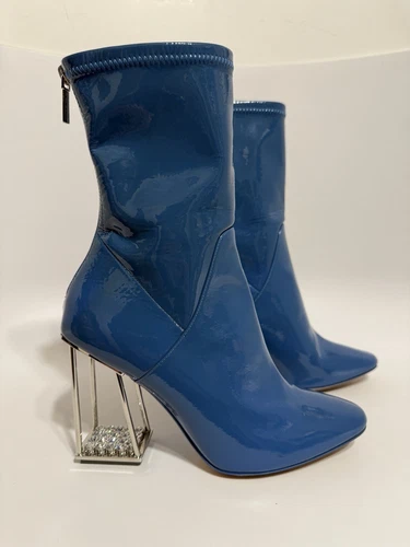 Bottes vintage Christian Dior par Raf Simons 2015 bleu latex 38