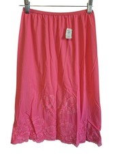 Vintage Vanity Fair Pink Fire Half Slip Womens Medium Lace Detail