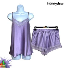 NWOT Honeydew Intimates, Size L, Satin Cami & Shorty Pajama Set Purple