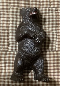 Vintage, Antique 19th C Cast Iron Bear Coin Bank in Original Brown Finish