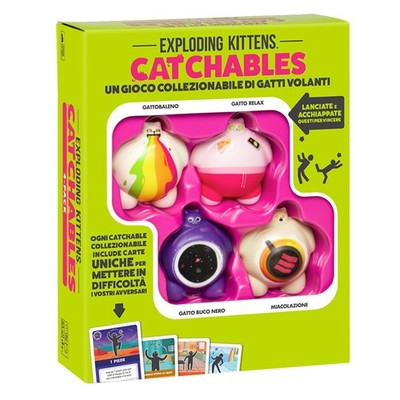 CATCHABLES exploding kittens PARTY GAME asmodee 4er SET KATZEN sammelbar IN
