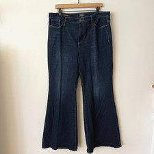 NYDJ Mia Palazzo Wide Leg High Rise Northbridge Dark Wash Jeans Women's Size 14