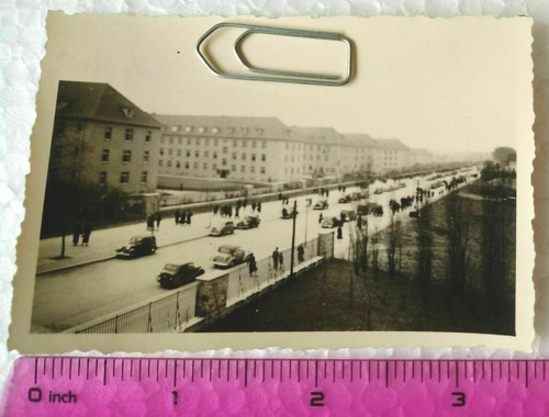 030 Ww2 Orig German Photo Buildings Cars Civilians Text Date 2 5 X 3 5 Inch Ebay