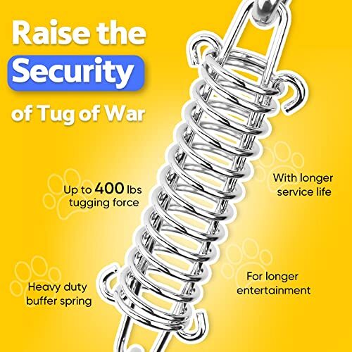 Dog Outdoor Bungee Hanging Toy with Spring and Rope Tether Tug of War ...