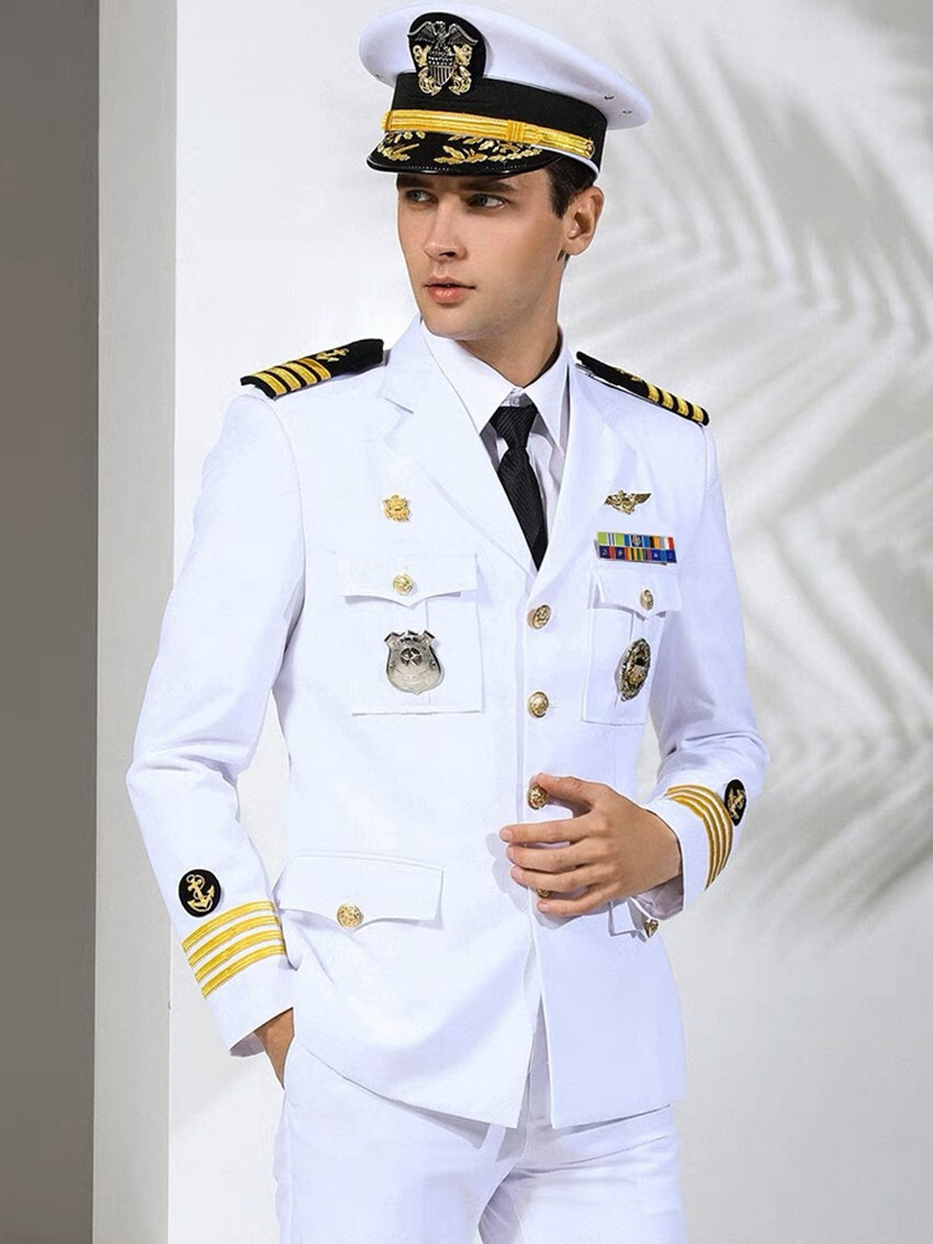 US Navy Military Uniform Yacht Captain Suit Dinner Costume Military Army  Suit | eBay