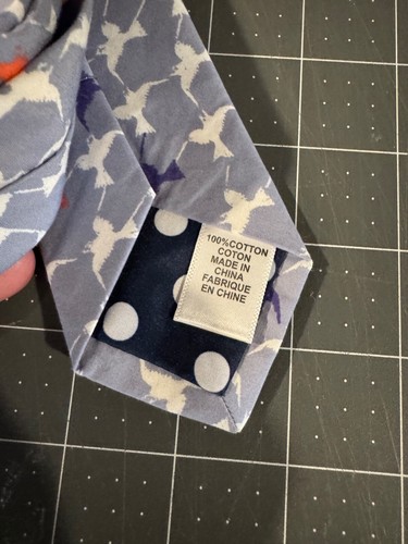 NWT Paisley & Gray Mens Wearhouse Bird Necktie Tie Gray White Blue Orange NEW - Picture 4 of 4
