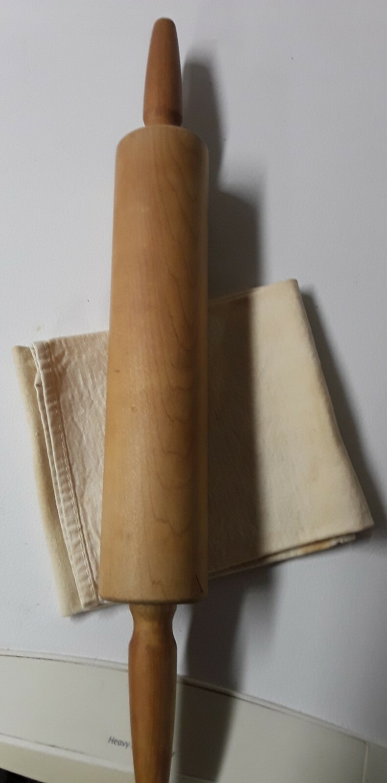 Vintage Maple Foley Signed Wooden 18" Rolling Pin with Bearings Smooth