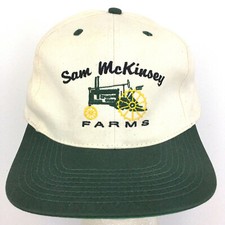 Sam McKinsey Farms Hat Tractor Logo Snap Back Trucker Baseball Farming Dad Cap