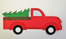 Christmas Red Truck Tree Paper Die Cut Paper Scrapbook Embellishment Cardmaking
