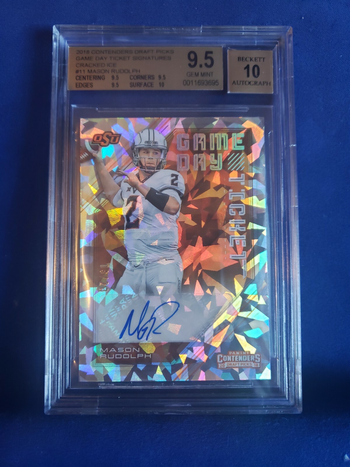 Mason Rudolph Panini Contenders Draft Picks Game Day Ticket Signatures #11 Cracked Ice
