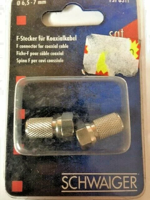 F602A CONNETTORE F SPINA AD AVVITARE IN OTTONE NICHELATO PER CAVI 6m