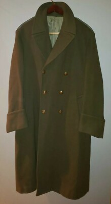 Vintage Mageco Villefranche French Military wool trench long coat