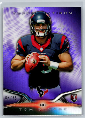 Tom Savage 2014 Topps Platinum Purple Refractor Rookie Card /75 #129
