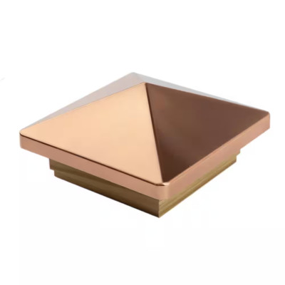 4 In. X 4 In. Verona Copper High Point Pyramid Post Cap