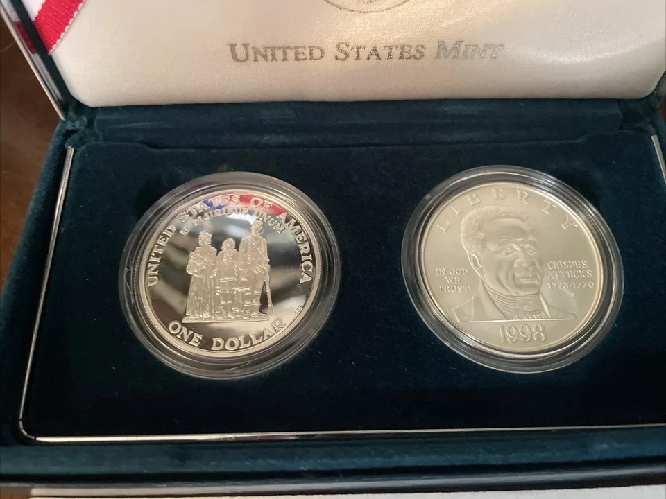 1998 Black Revolutionary War Patriots 2-coin SILVER $ set with OGP & COA - Image 4 of 4