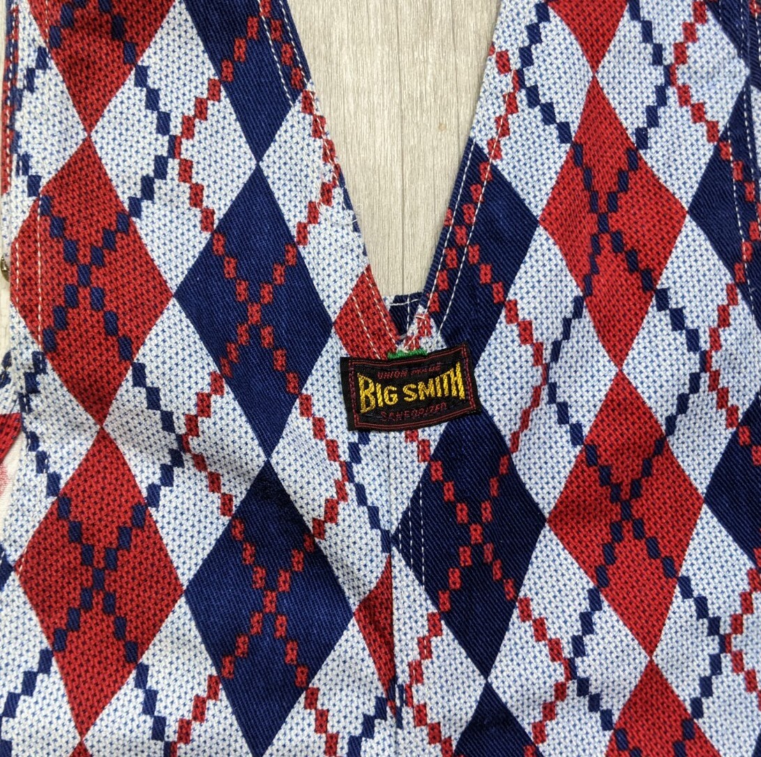 Vintage 50s Big Smith Union Made Sanforized Overalls Argyle Print 36 Waist image 7