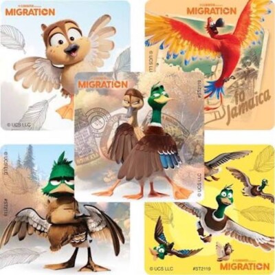 25 Migration movie  Stickers Party Favors Teacher Supply Rewards 2.5'' x2.5''