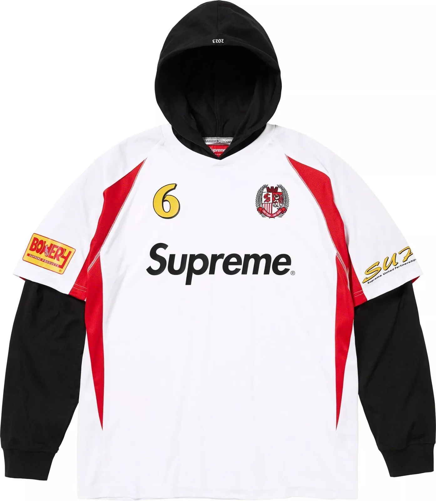 Maillot de foot blanc à capuche Supreme (taille Medium)