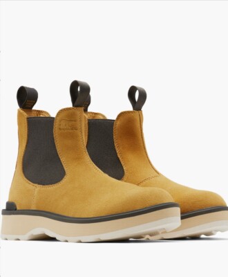 SOREL Hi-Line Heel Chelsea Boots Sz 11 Brown NWT Waterproof Suede Outdoor Women