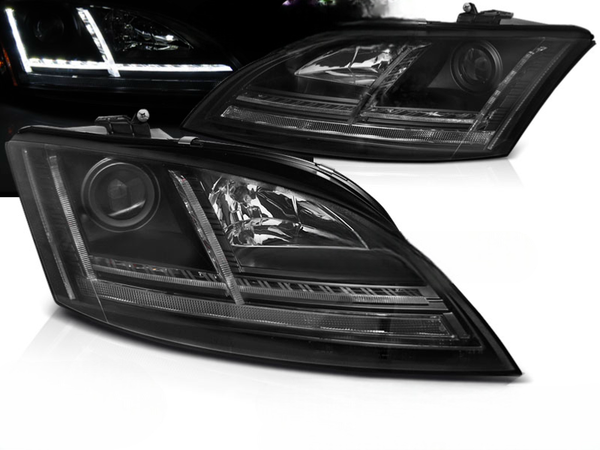 Scheinwerfer Paar Audi TT 8J 2006-2010 Daylight LED Schwarz Halogen-image