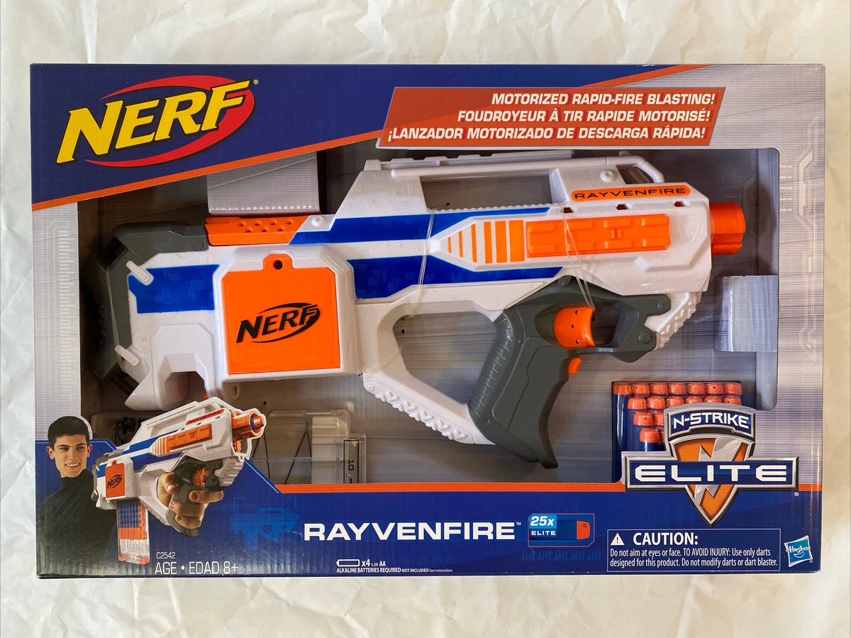 Nerf Rayvenfire Motorized Rapid-Fire Blaster Toy Gun N-Strike Elite New  Sealed