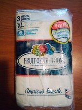 Vintage 1992 Fruit Of The Loom Men's Briefs XL 42-44. New/Sealed. 3 pack