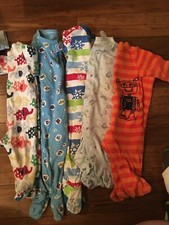 6-9 Month 5 pairs Footie Pjs 1 pair footless