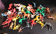 Vintage Plastic Cowboys  Indians Figures Lot Tim-Mee  Others 