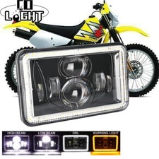 4x6"inch Fit Honda Suzuki DRZ LED Projector Headlights DRL Hi-Lo Beam Motorcycle