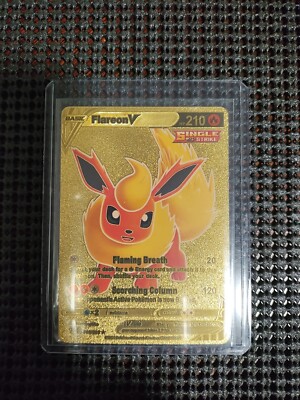 Flareon V Gold Foil Pokemon Card | eBay