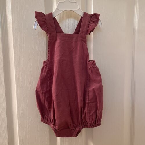 Angel Dear Dusty Orchid Corduroy Ruffle Romper Girls Size 18-24 Months NWT