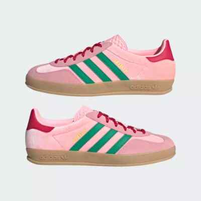 adidas Gazelle Indoor Glow Pink Court Green W - JI2713 New Size